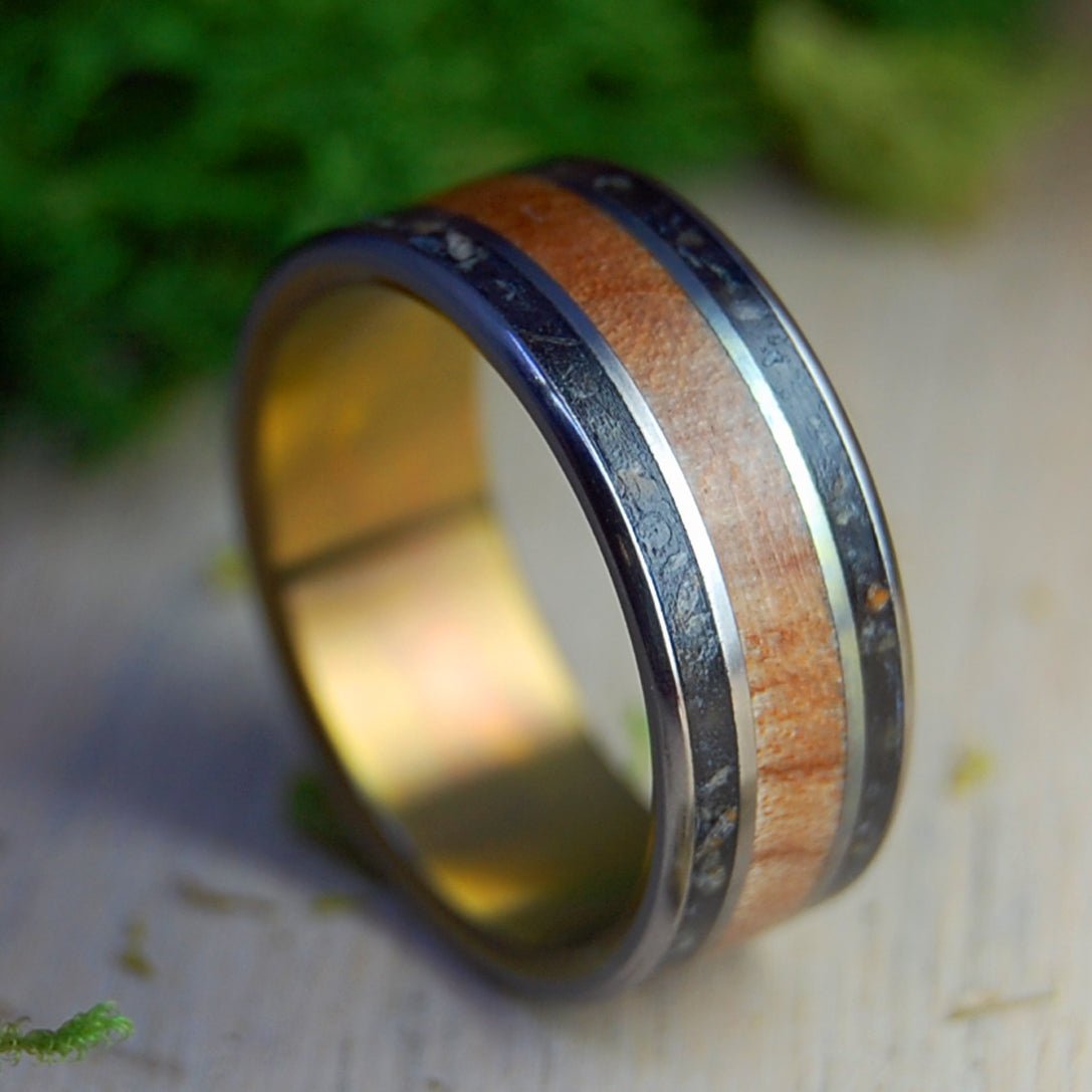 Nathanael Greene | Men's Revolutionary War Rocks, New England Sugar Maple & Titanium Wedding Ring - Minter and Richter Designs