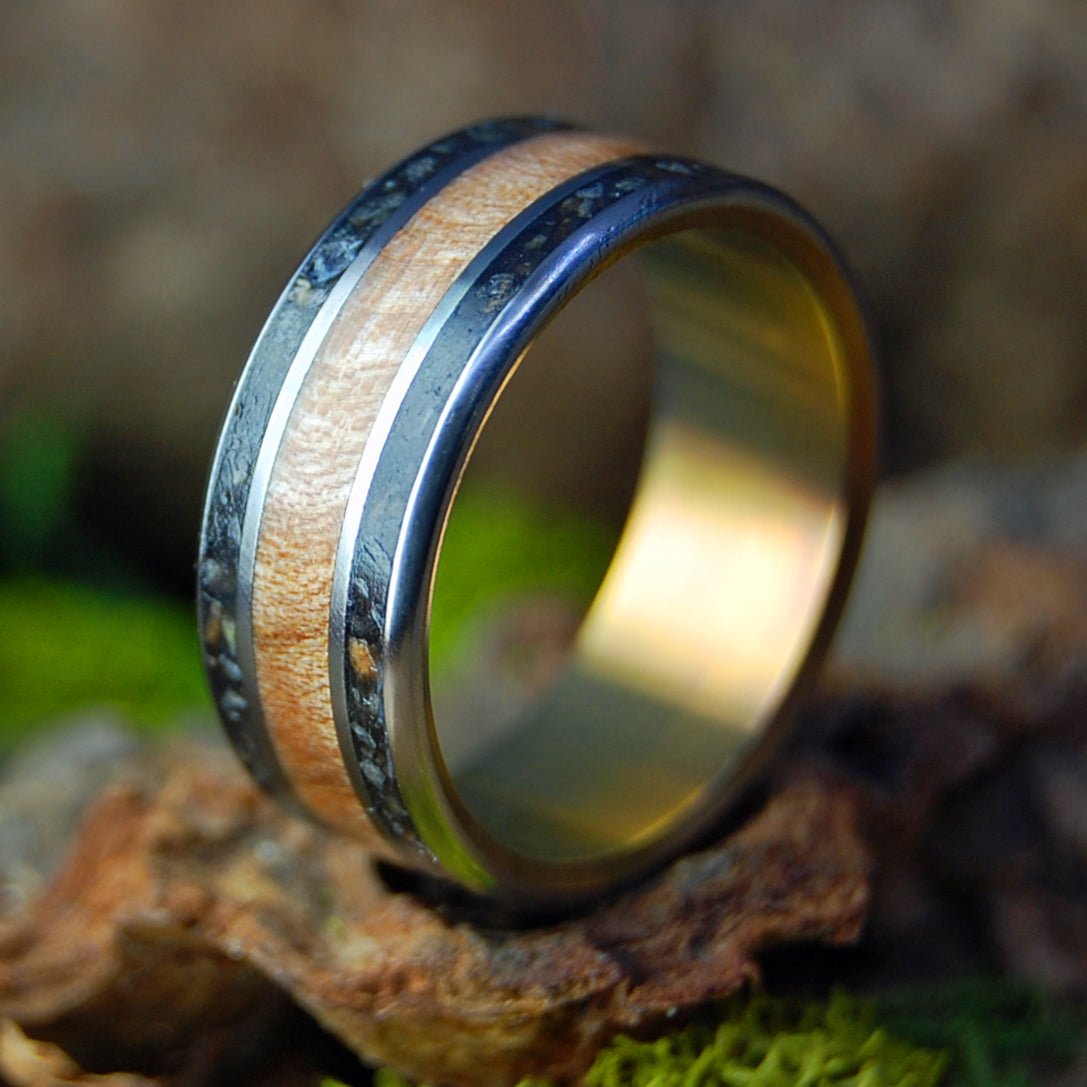 Nathanael Greene | Men's Revolutionary War Rocks, New England Sugar Maple & Titanium Wedding Ring - Minter and Richter Designs
