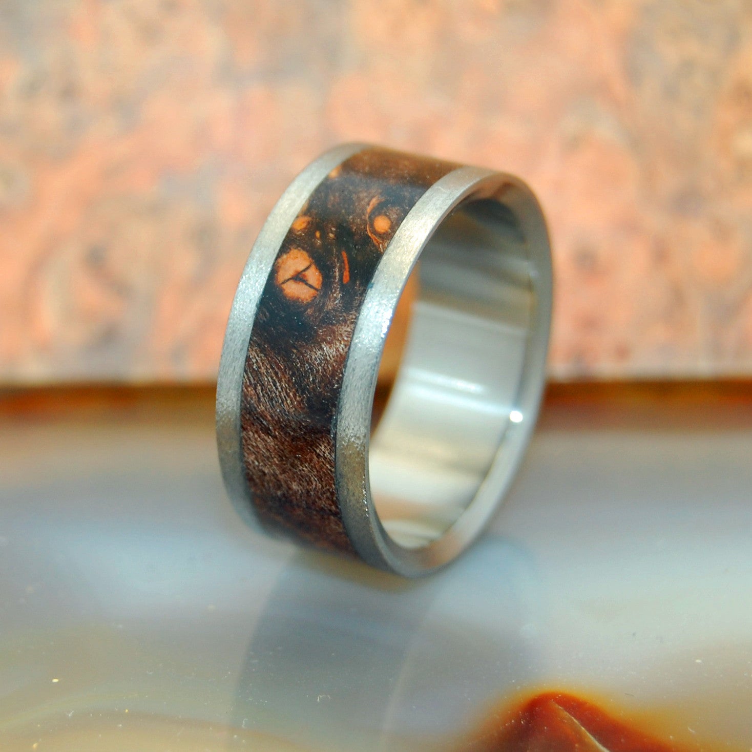 Night Flight | Men's Maple Wood & Titanium Wedding Ring - Minter and Richter Designs