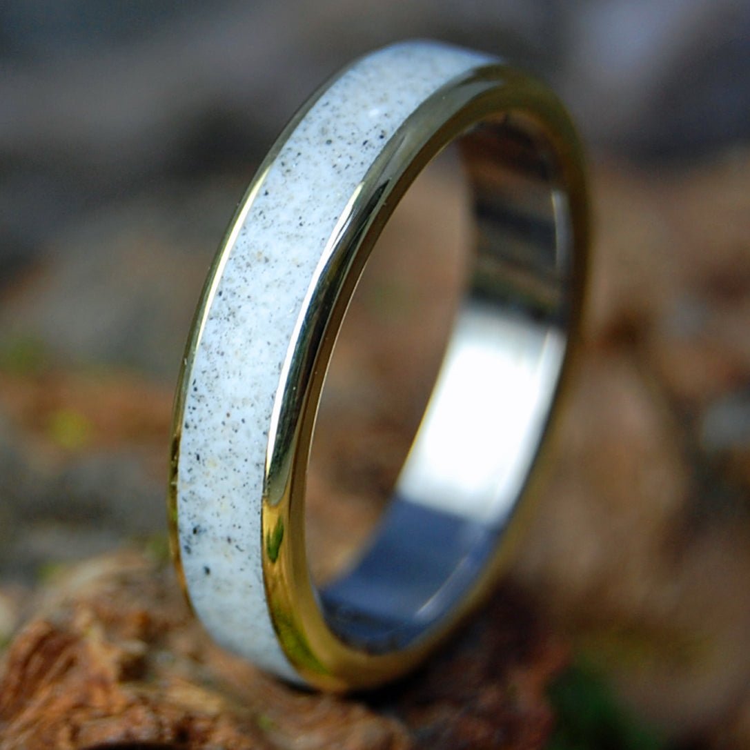 NOBSKA BRASS | Nobska Beach MA, Brass & Titanium Wedding Ring - Minter and Richter Designs