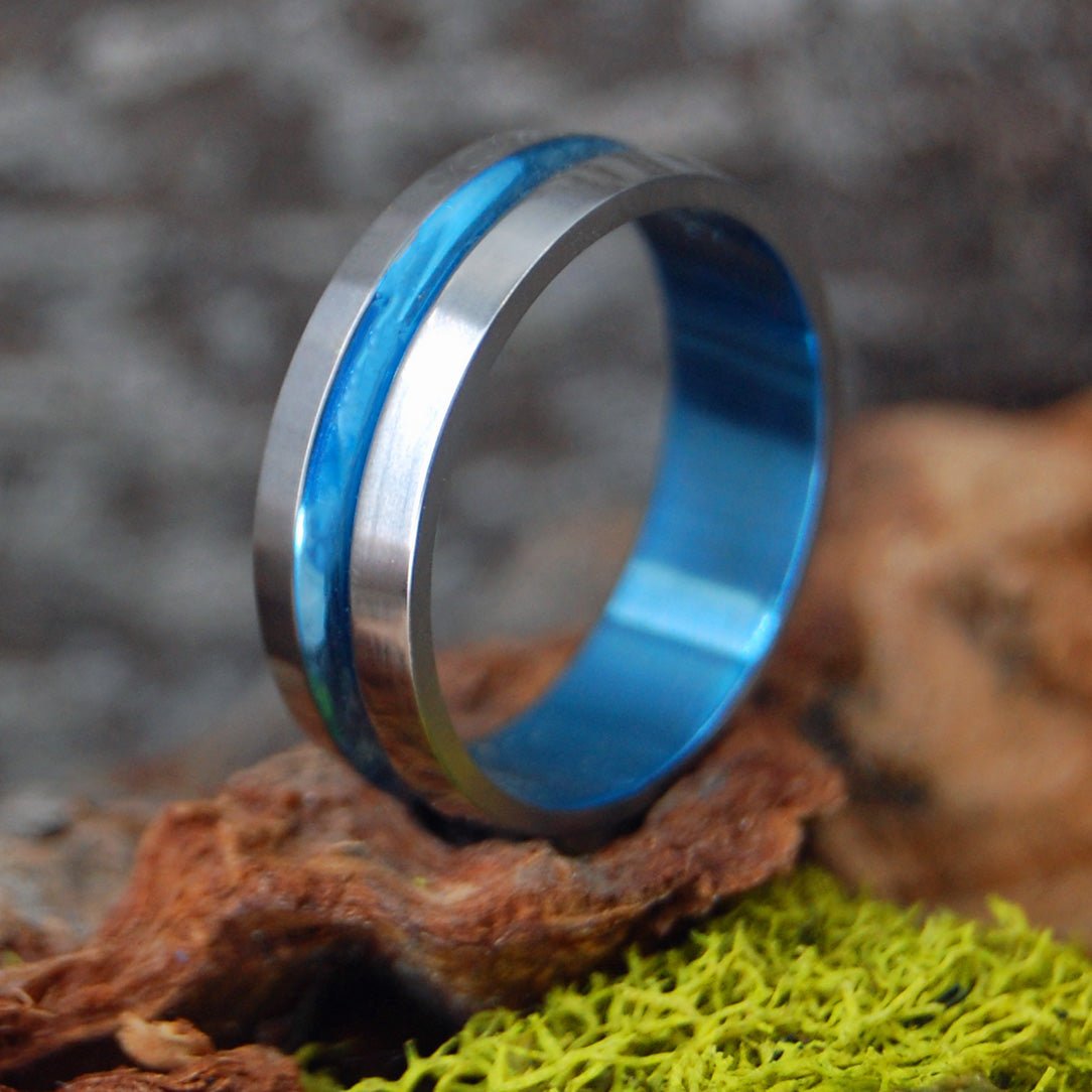 Ocean Blue Signature | Size 11.5 At 6.4mm | Titanium Wedding Ring | On Sale - Minter and Richter Designs