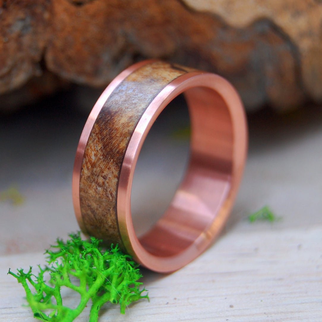 Ode To The Copper Miner | Men's Copper, Spalted Maple Wood & Titanium Wedding Ring - Minter and Richter Designs