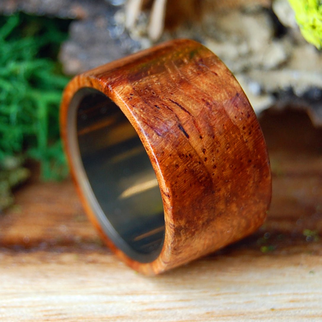 OH BOY AMBOYNA | Men's Amboyna Wood & Titanium Wedding Ring - Minter and Richter Designs