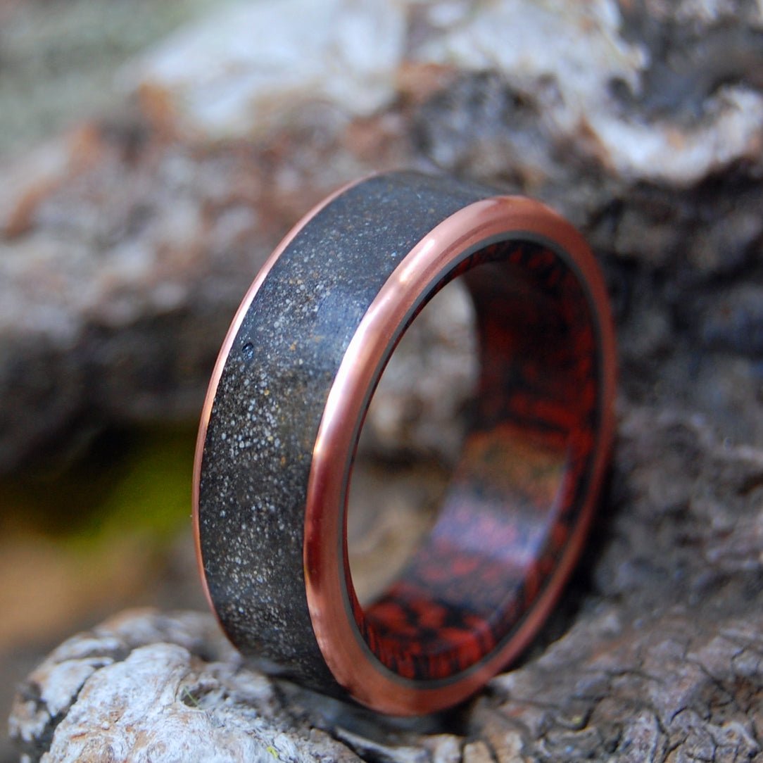 One Night In Morocco | Men's Copper, Sahara Desert Sand & Titanium Wedding Ring - Minter and Richter Designs