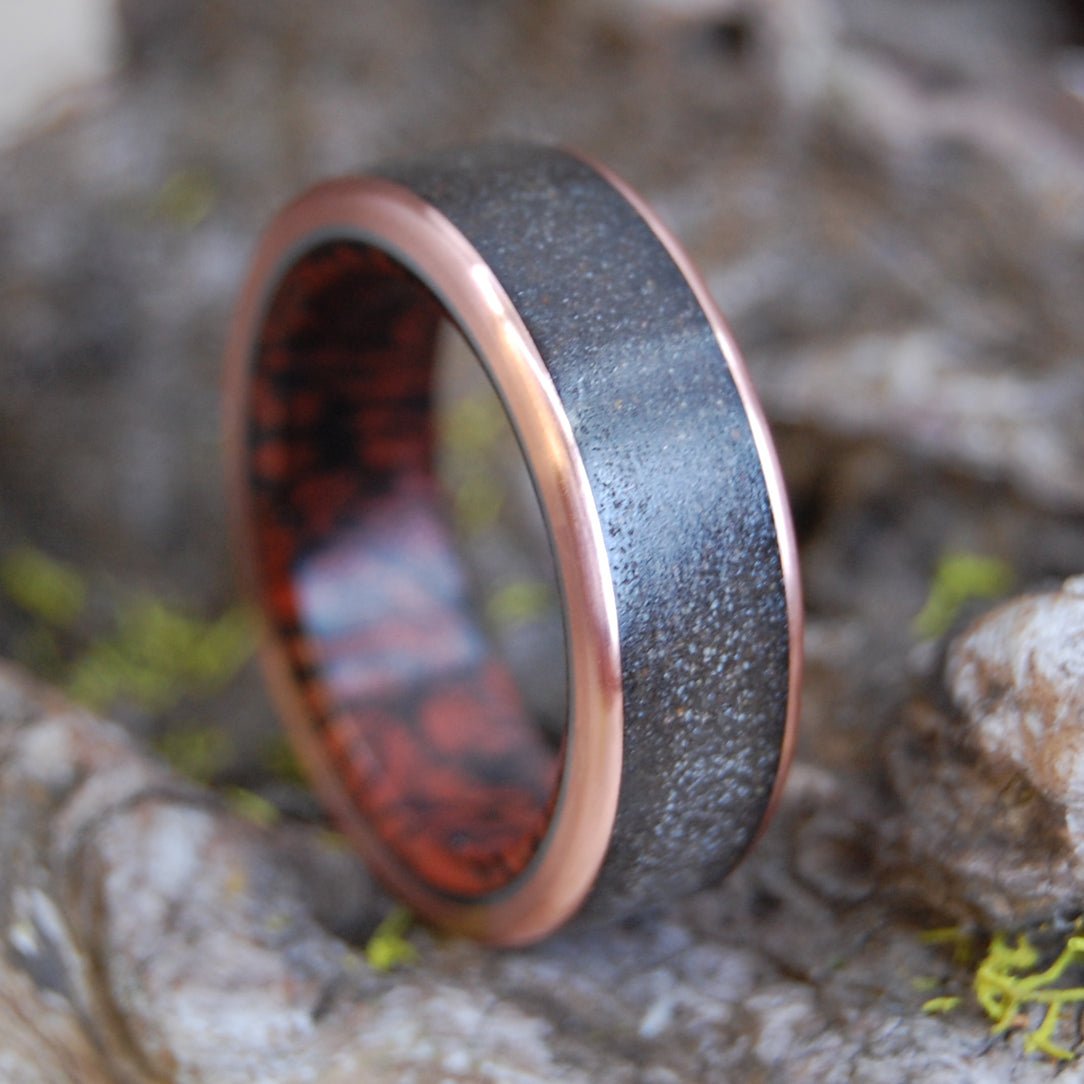 One Night In Morocco | Men's Copper, Sahara Desert Sand & Titanium Wedding Ring - Minter and Richter Designs
