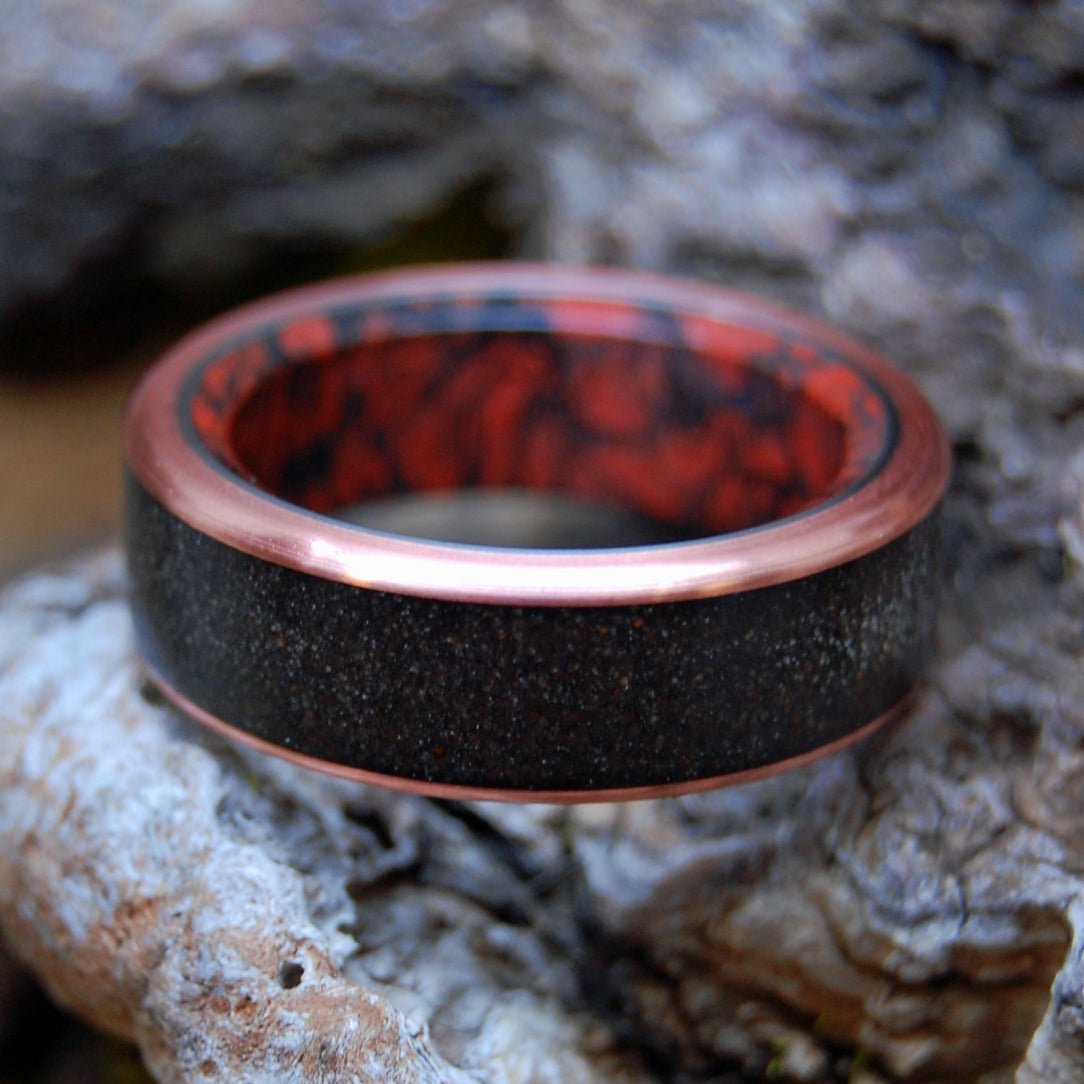 One Night In Morocco | Men's Copper, Sahara Desert Sand & Titanium Wedding Ring - Minter and Richter Designs
