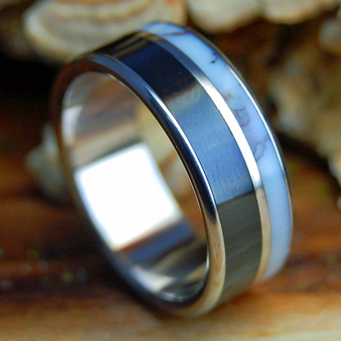ONYX WILD | Men's Wild Horse Jasper & Onyx Stone - Titanium Wedding Ring - Minter and Richter Designs