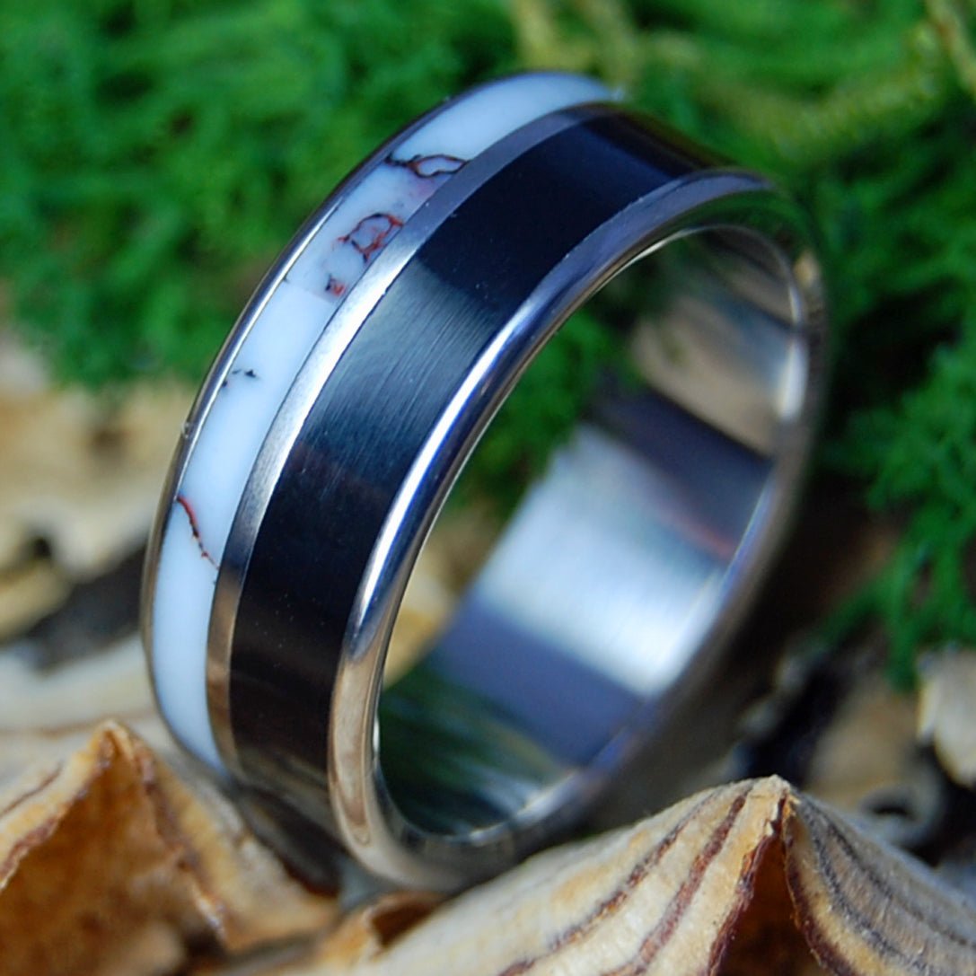ONYX WILD | Men's Wild Horse Jasper & Onyx Stone - Titanium Wedding Ring - Minter and Richter Designs