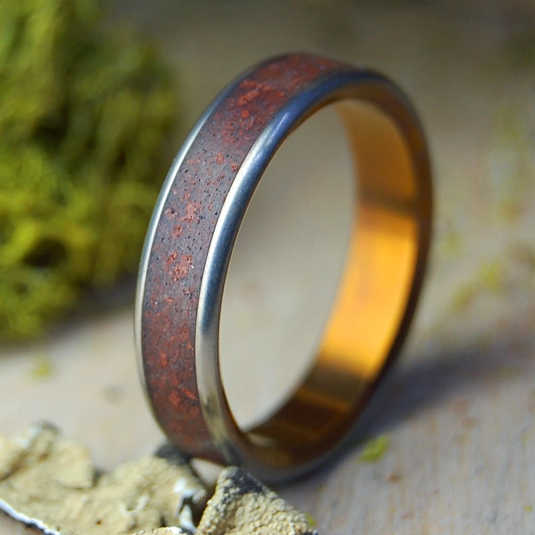 Oregon Red Lava For Her | Women's Lava & Titanium Wedding Ring - Minter and Richter Designs