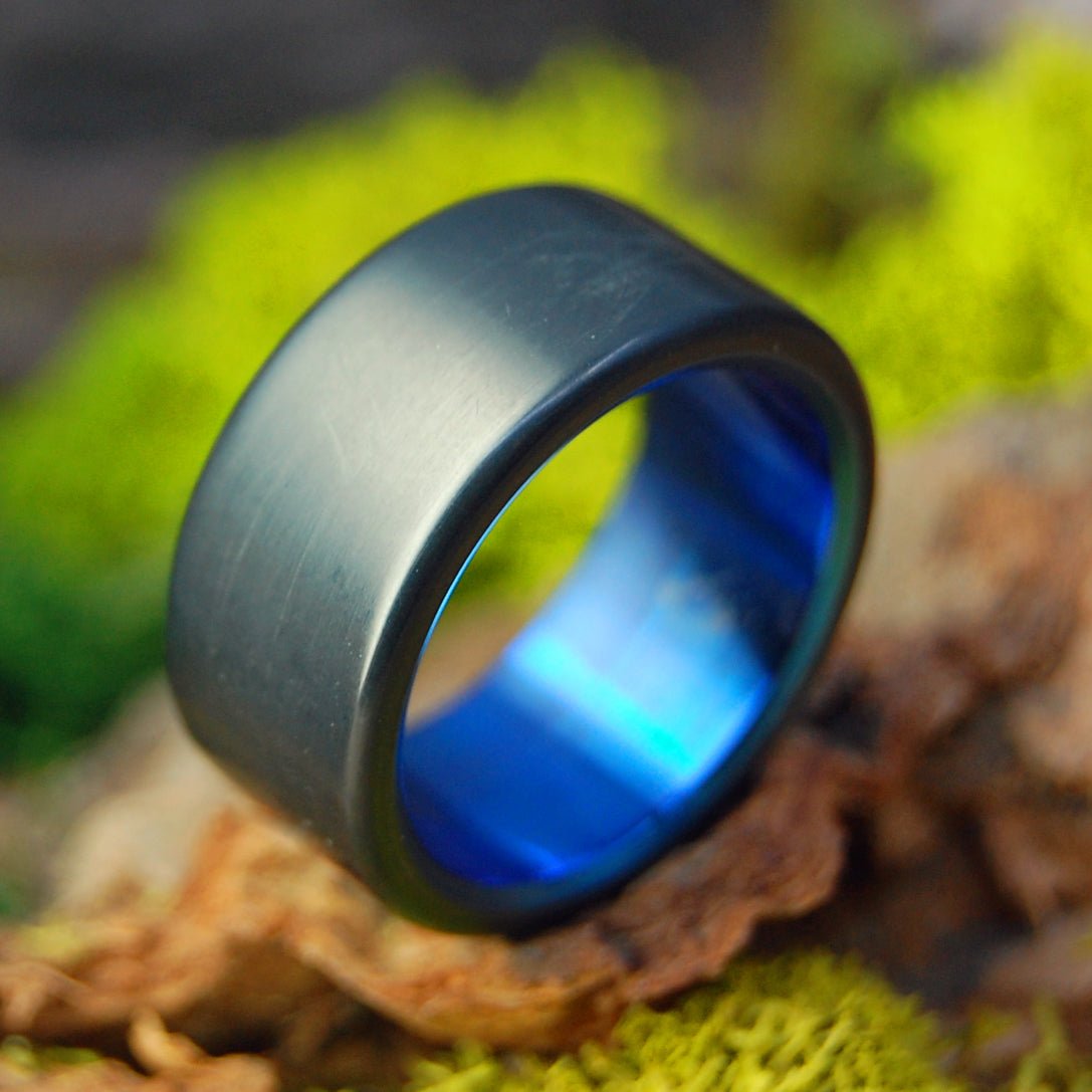 Othello | Size 10.5 At 11mm | Black Resin | Unique Wedding Band | On Sale - Minter and Richter Designs