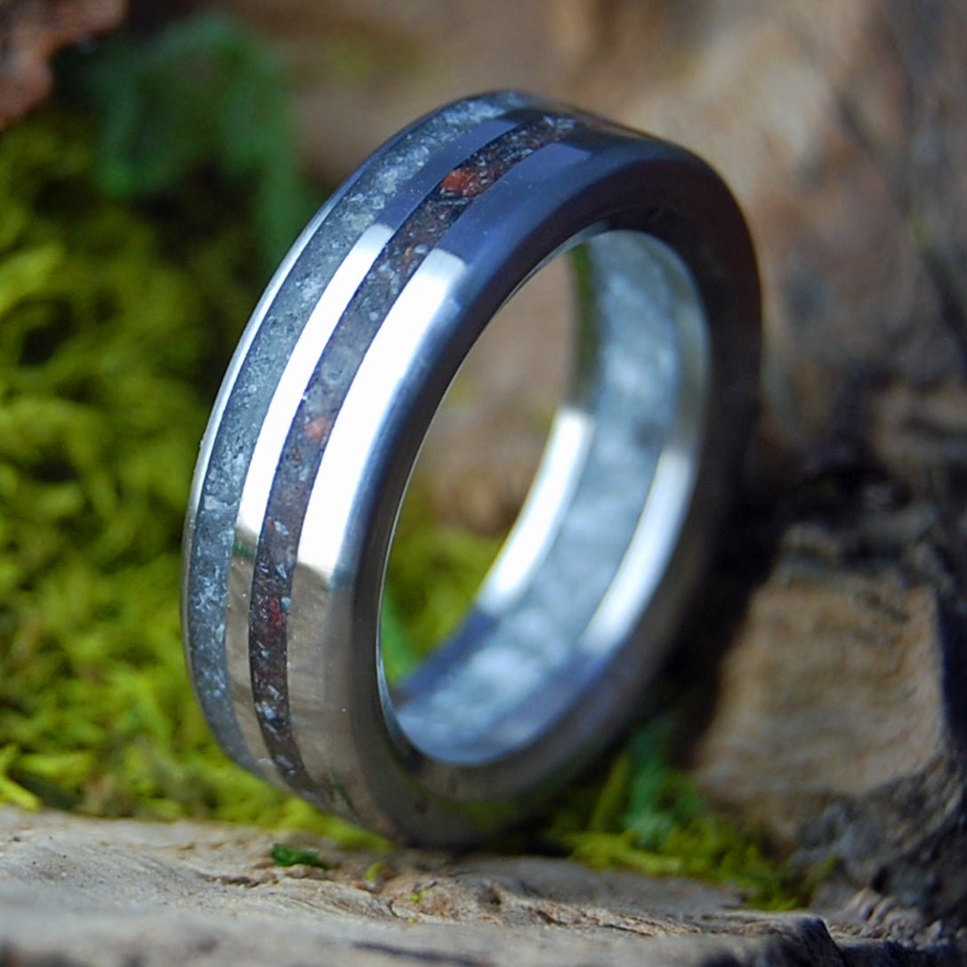 OUR WHOLE LIVES I | Men's Beryl NH Stones, Lake Superior Stones, Quartz & Titanium Wedding Ring - Minter and Richter Designs