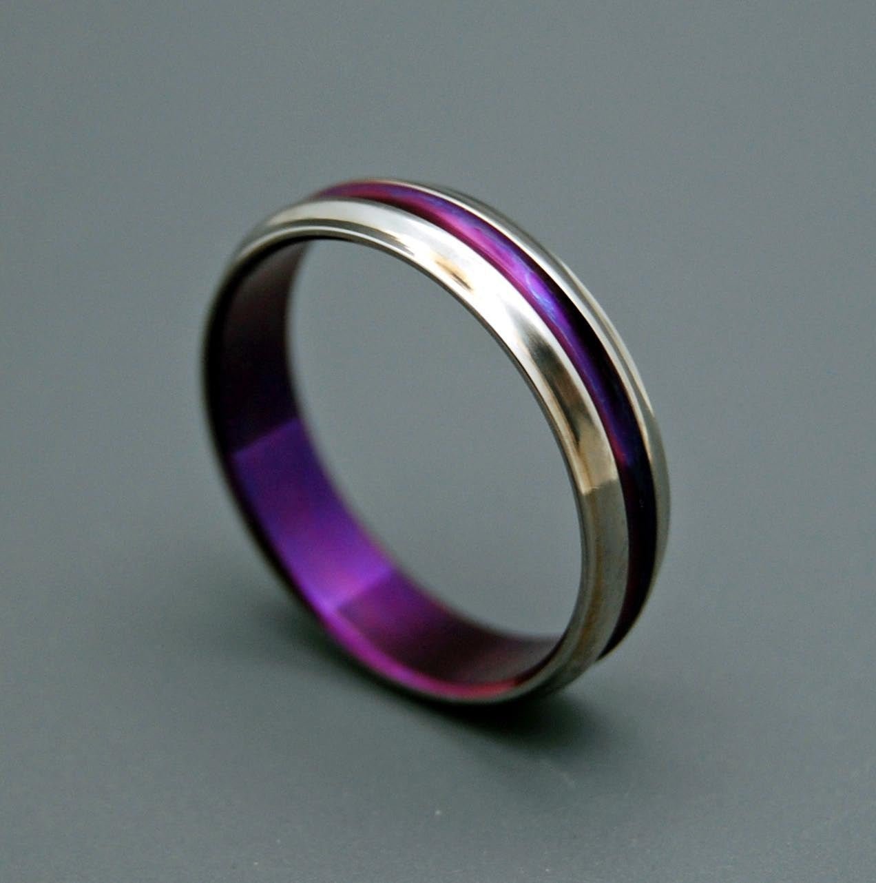 Passion For Purple | Men's Purple & Titanium Wedding Ring - Minter and Richter Designs