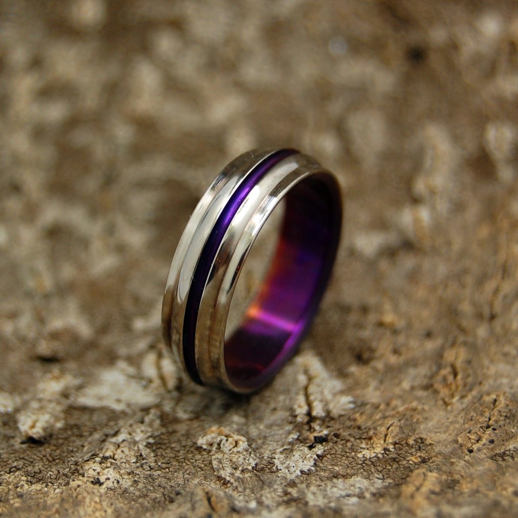Passion For Purple | Men's Purple & Titanium Wedding Ring - Minter and Richter Designs