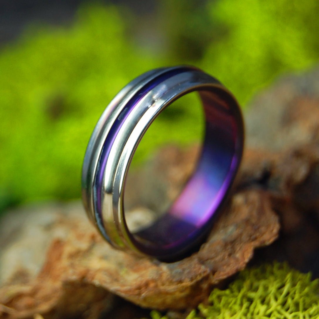 Passion for Purple | Size 6.25 At 5.6mm | Titanium Wedding Ring | On Sale - Minter and Richter Designs