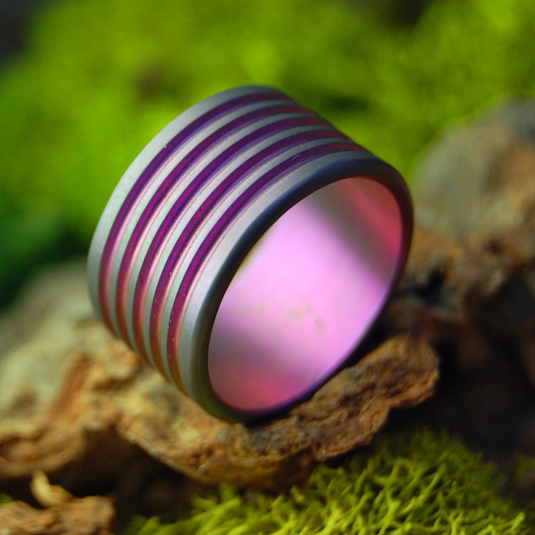Pink | Size 5.25 At 10mm | Titanium Wedding Ring | On Sale - Minter and Richter Designs
