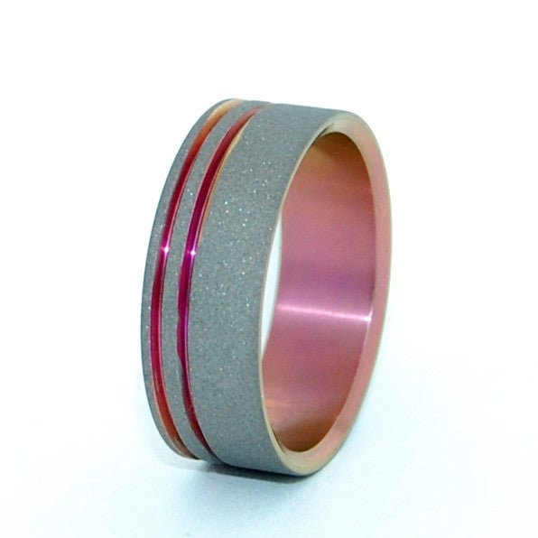 Pink Survivor | Men's Pink Titanium Breast Cancer Awareness Ring - Minter and Richter Designs