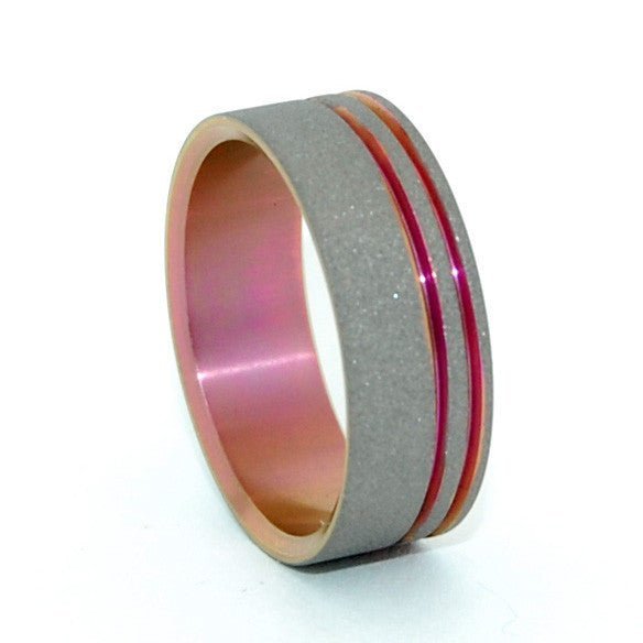 Pink Survivor | Men's Pink Titanium Breast Cancer Awareness Ring - Minter and Richter Designs