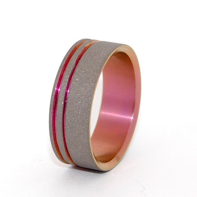 Pink Survivor | Men's Pink Titanium Breast Cancer Awareness Ring - Minter and Richter Designs