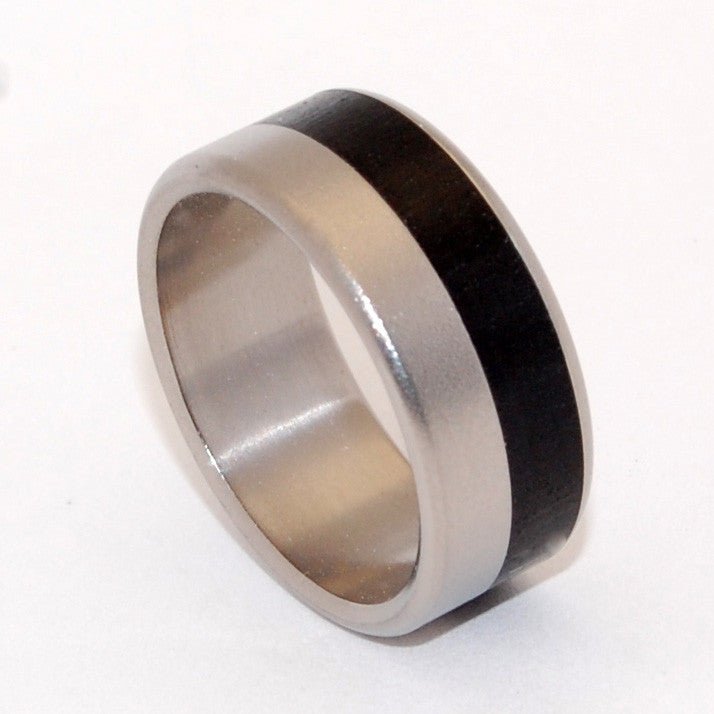 Pistol | Men's Gabon Ebony Wood & Black Titanium Wedding Ring - Minter and Richter Designs
