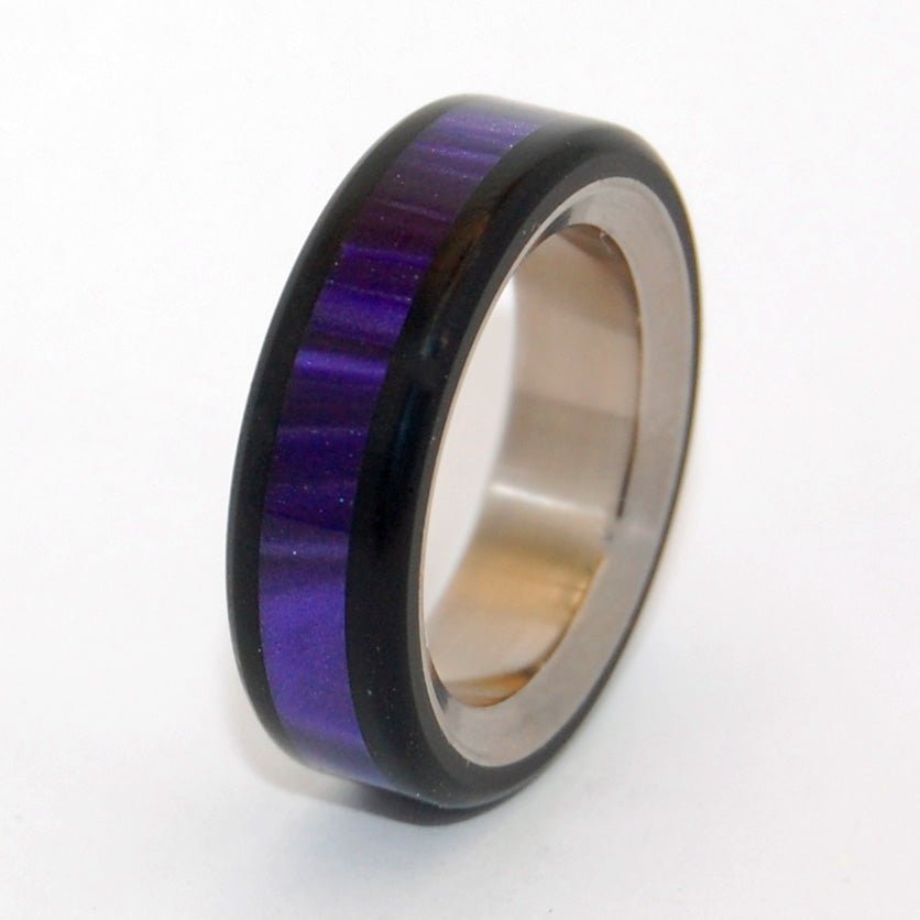 Purple Avec Tu | Size 5.5 At 6.4mm | Purple Marbled Opalescent | Unique Wedding Band | On Sale - Minter and Richter Designs