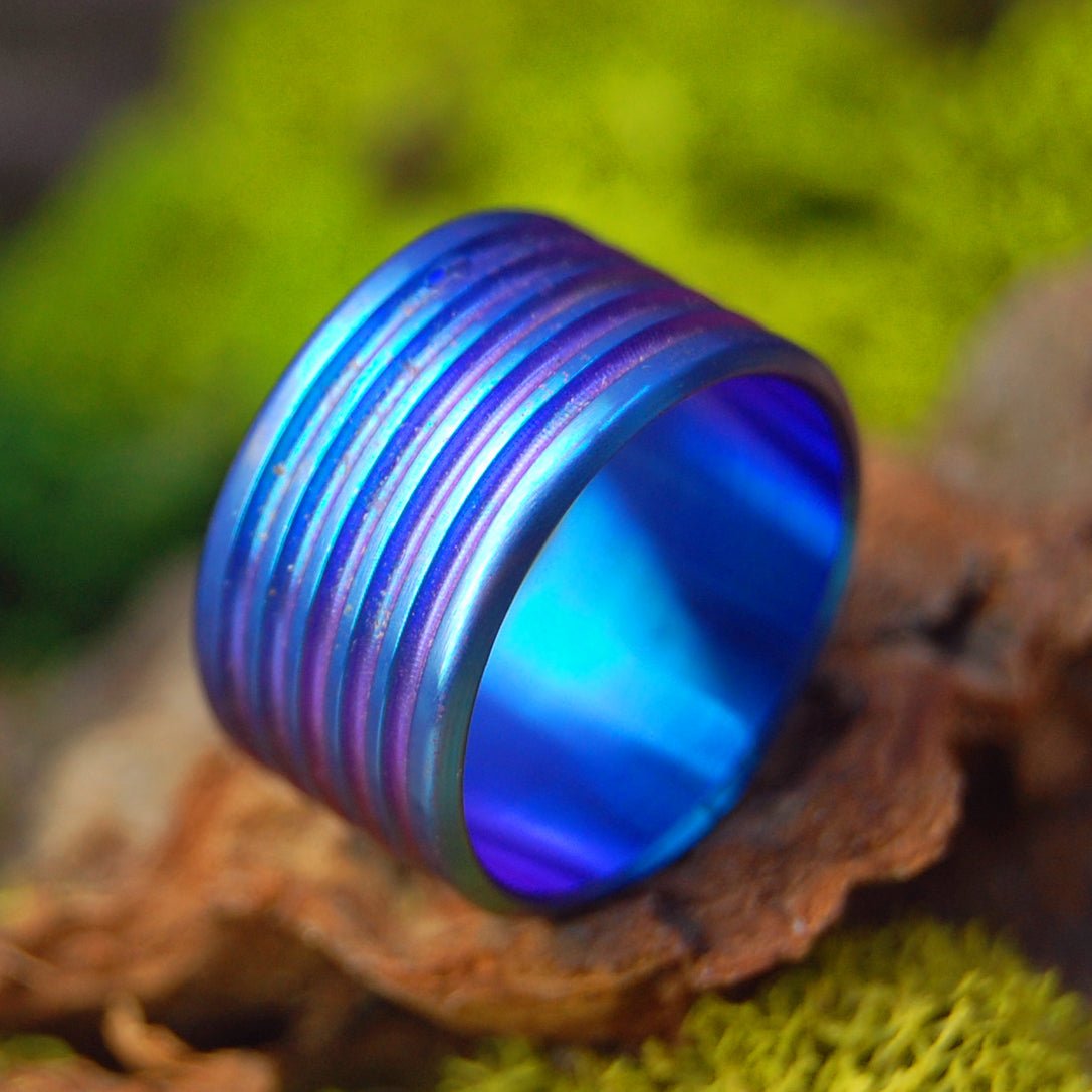 Purple | Size 5.75 At 9.5mm | Titanium Wedding Ring | On Sale - Minter and Richter Designs