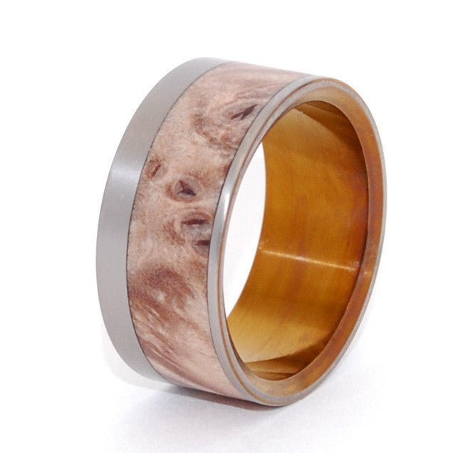 Purr | Men's Wood, Bronze & Titanium Wedding Ring - Minter and Richter Designs