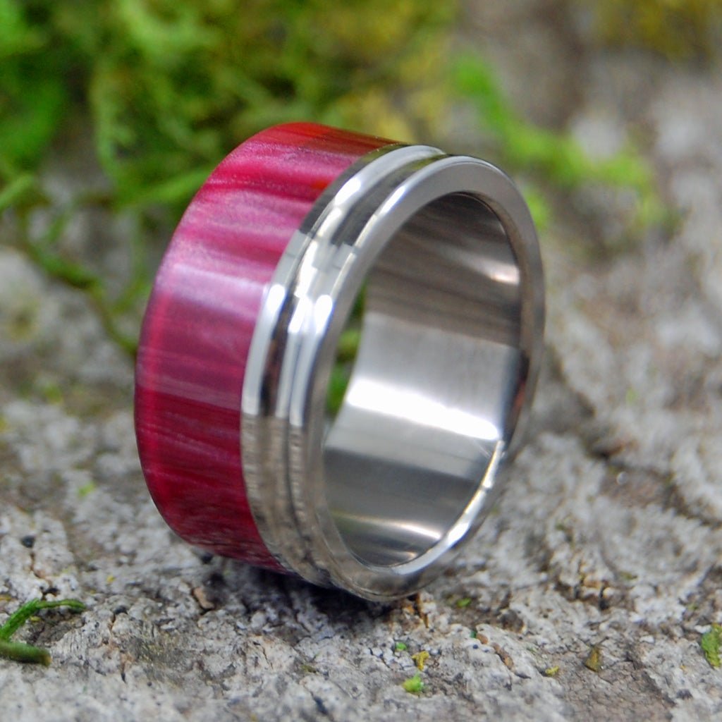 Red Marbled Opalescent | Size 6.25 At 9mm | Unique Wedding Band | On Sale - Minter and Richter Designs