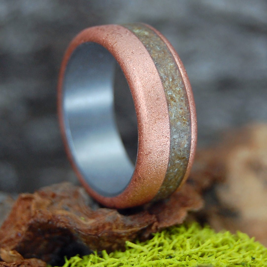 Red Wine Cork & Copper | Men's Red Wine Cork, Copper & Titanium Wedding Ring - Minter and Richter Designs