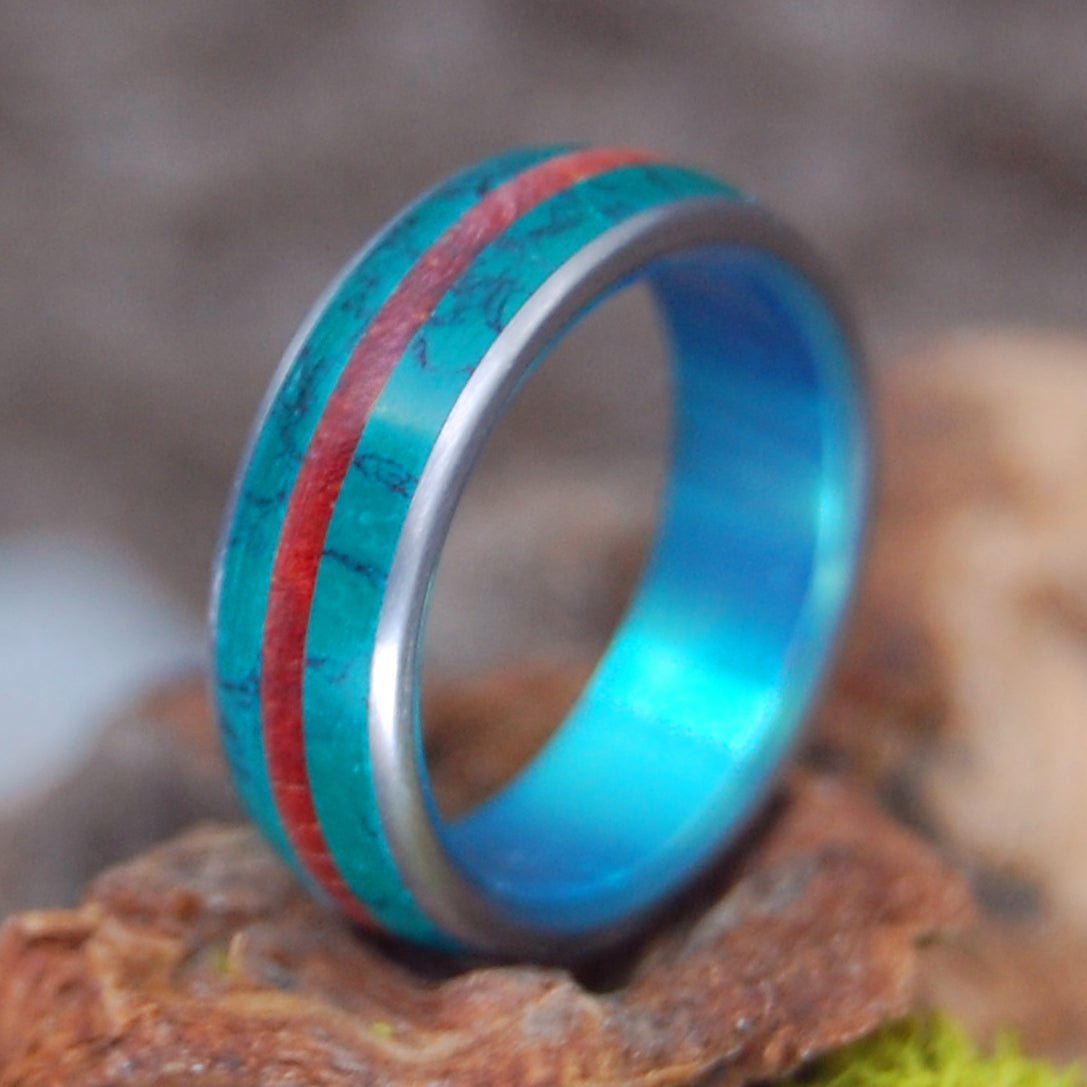 Redwood Jade | Men's Women's Wood and Stone Wedding Ring - Minter and Richter Designs
