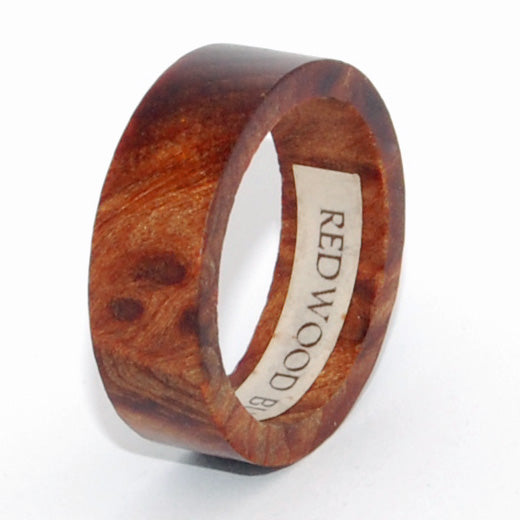 CALIFORNIA GREENING | Men's Meteorite, Dinosaur Tooth, California Redwood, M3 & Titanium Wedding Ring