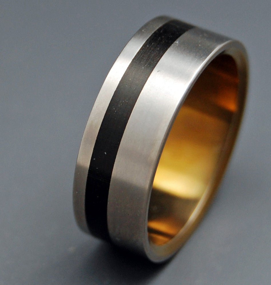 Riesling | Men's Black Bronze & Titanium Wedding Ring - Minter and Richter Designs