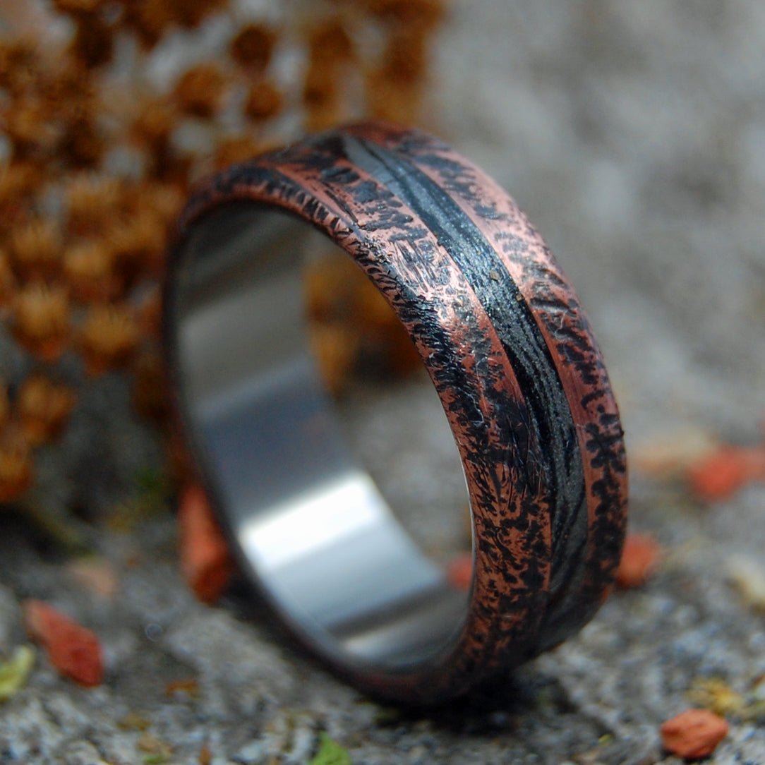 Rough, Ready & Refined | Men's Copper, Titanium & M3 Titanium Wedding Ring - Minter and Richter Designs