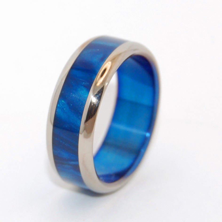 Rounded Bluebird | Men's Blue & Titanium Wedding Ring - Minter and Richter Designs