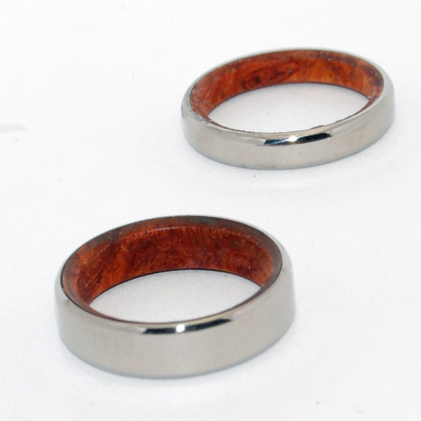 Sanctum | Amboyna Burl Wood & Titanium - Wooden Wedding Ring - Minter and Richter Designs