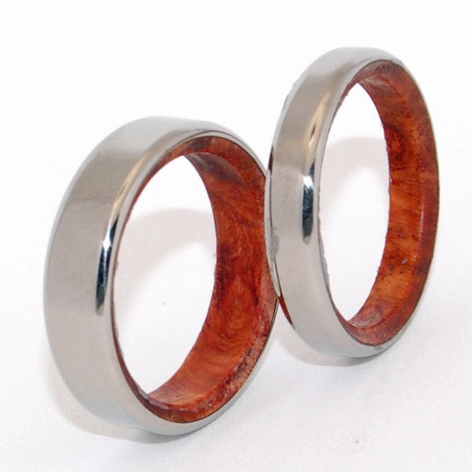Sanctum | Amboyna Burl Wood & Titanium - Wooden Wedding Ring - Minter and Richter Designs