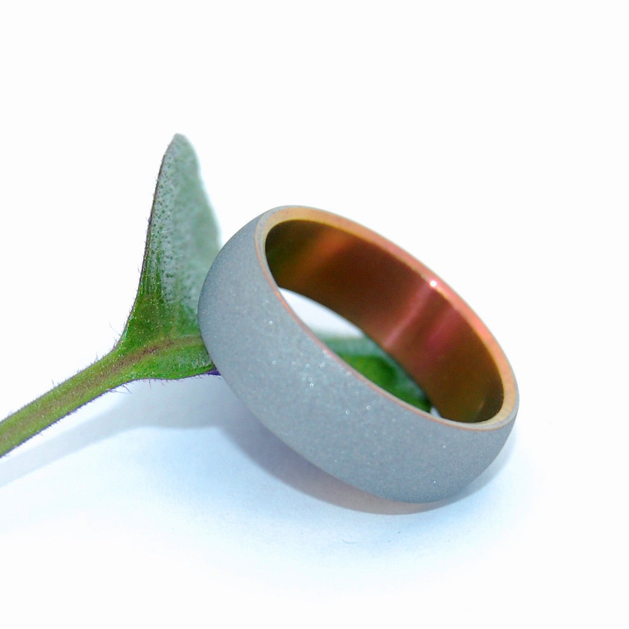 Sandblasted Domed Sunset | Men's Titanium Wedding Ring - Minter and Richter Designs