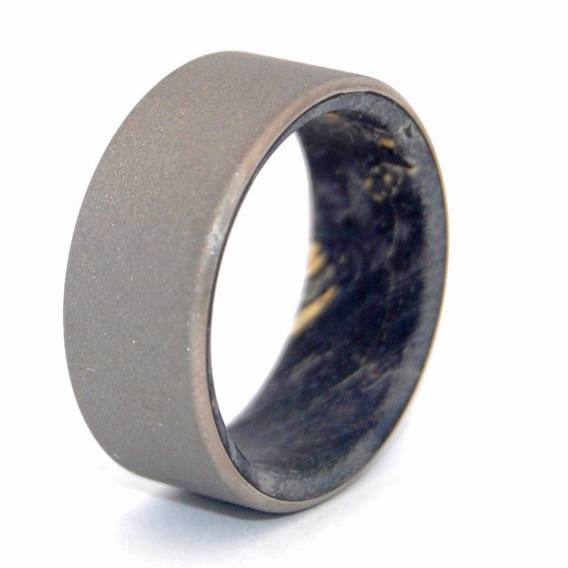 Sandblasted Kore | Men's Wood & Titanium Wedding Ring - Minter and Richter Designs
