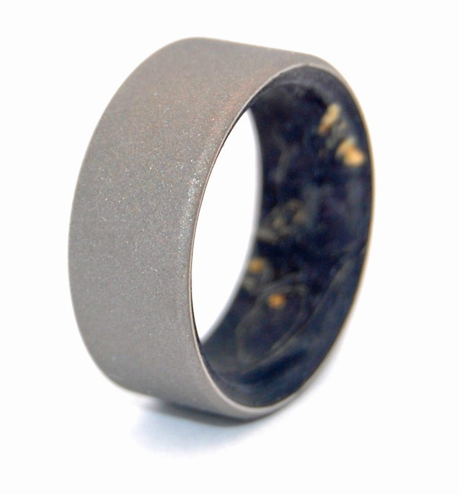 Sandblasted Kore | Men's Wood & Titanium Wedding Ring - Minter and Richter Designs
