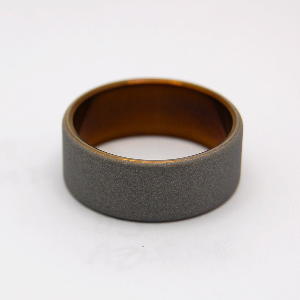 Sandblasted Rounded Bronze | Men's Bronze & Titanium Wedding Ring - Minter and Richter Designs