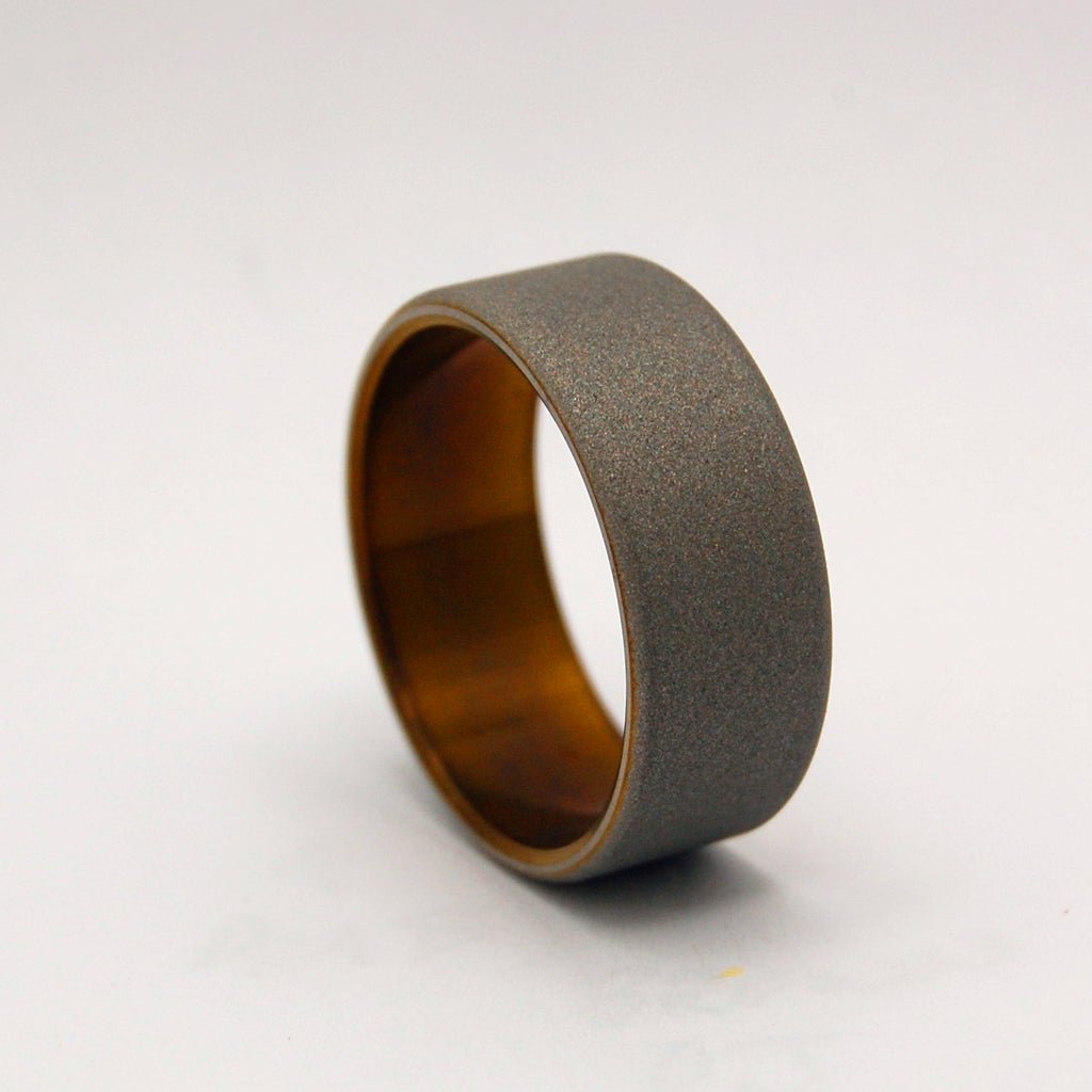 Sandblasted Rounded Bronze | Men's Bronze & Titanium Wedding Ring - Minter and Richter Designs