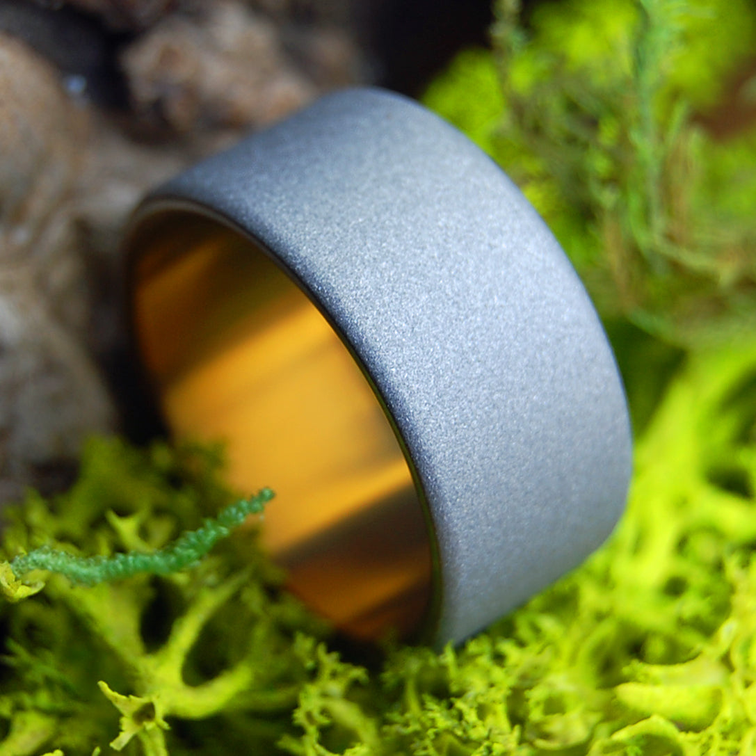SANDBLASTED BRONZE WIDE | Men's Bronze & Titanium Wedding Ring