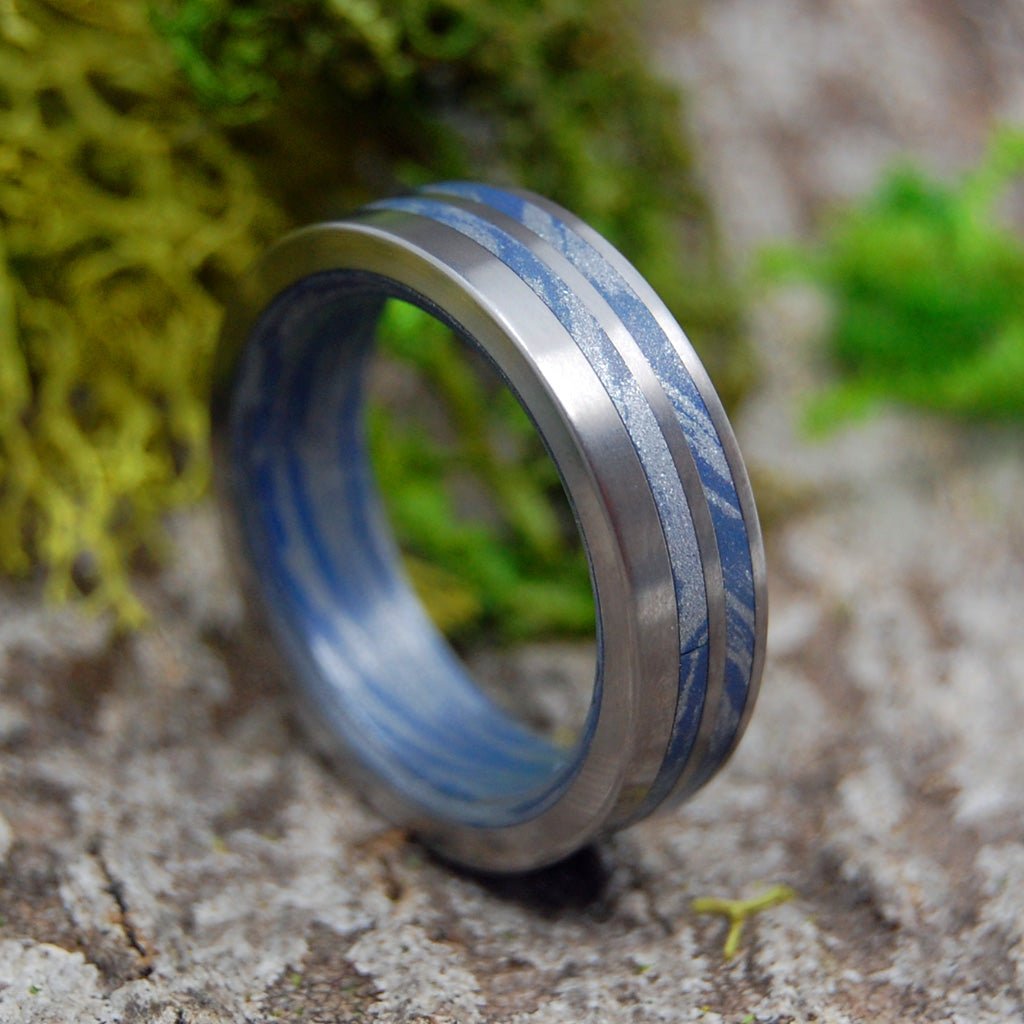 Satin Son Of Adam | Men's Mokume Gane, Titanium & Silver Wedding Ring - Minter and Richter Designs