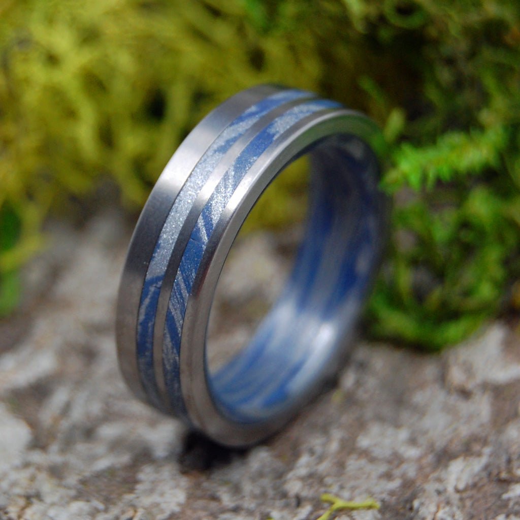 Satin Son Of Adam | Men's Mokume Gane, Titanium & Silver Wedding Ring - Minter and Richter Designs