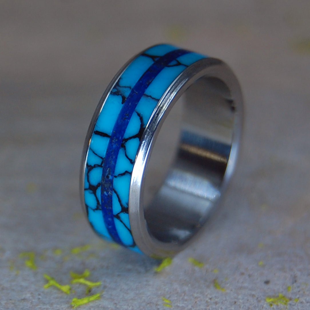 She Gator | Men's Alligator Teeth, Turquoise Stone & Titanium Wedding Ring - Minter and Richter Designs