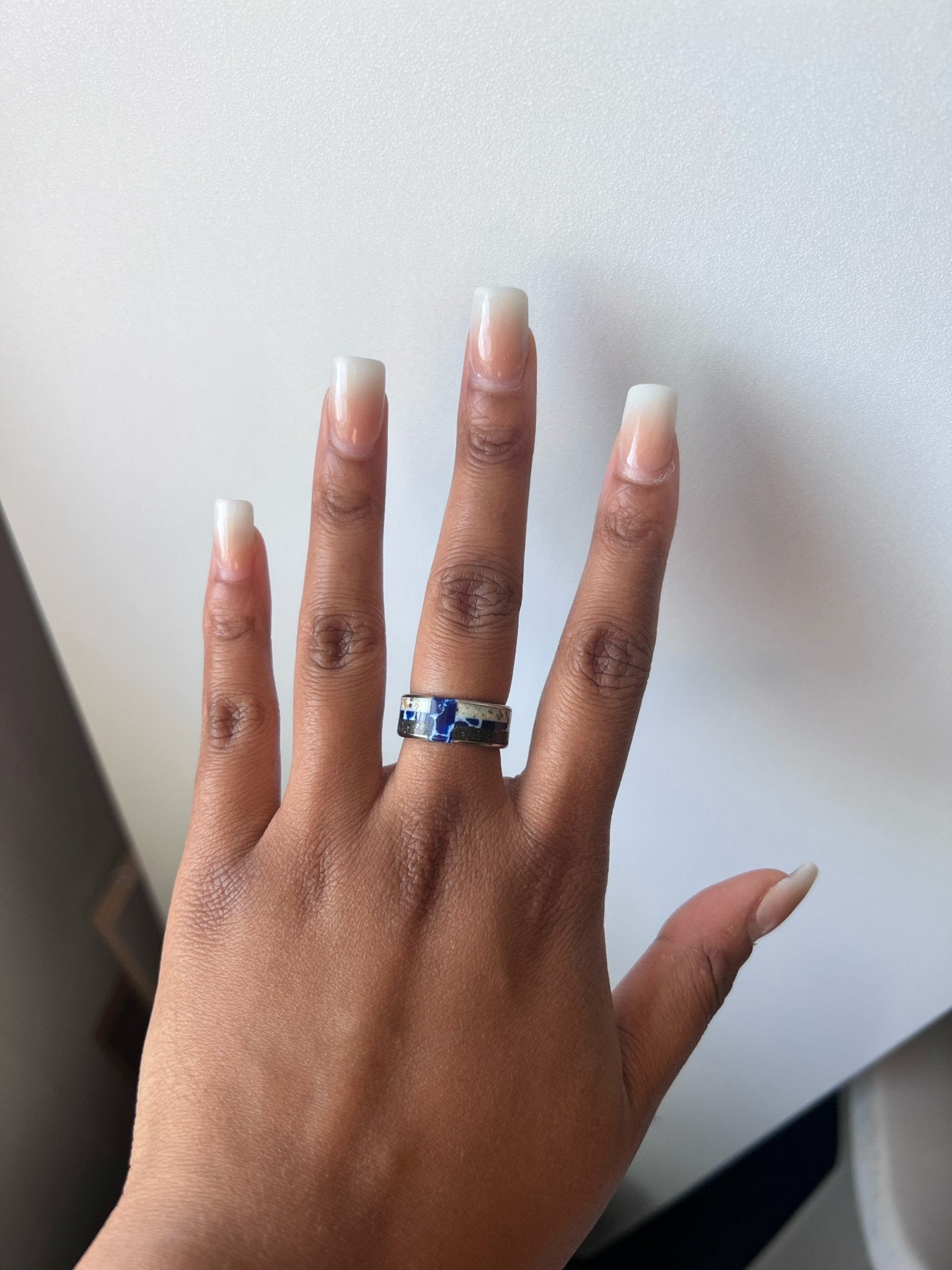 She's Got It All | Men's Cobalt, Dinosaur Teeth, Haitian Sand, Fools Gold, Megalodon Shark, Viking Bedrock & Titanium Wedding Ring - Minter and Richter Designs