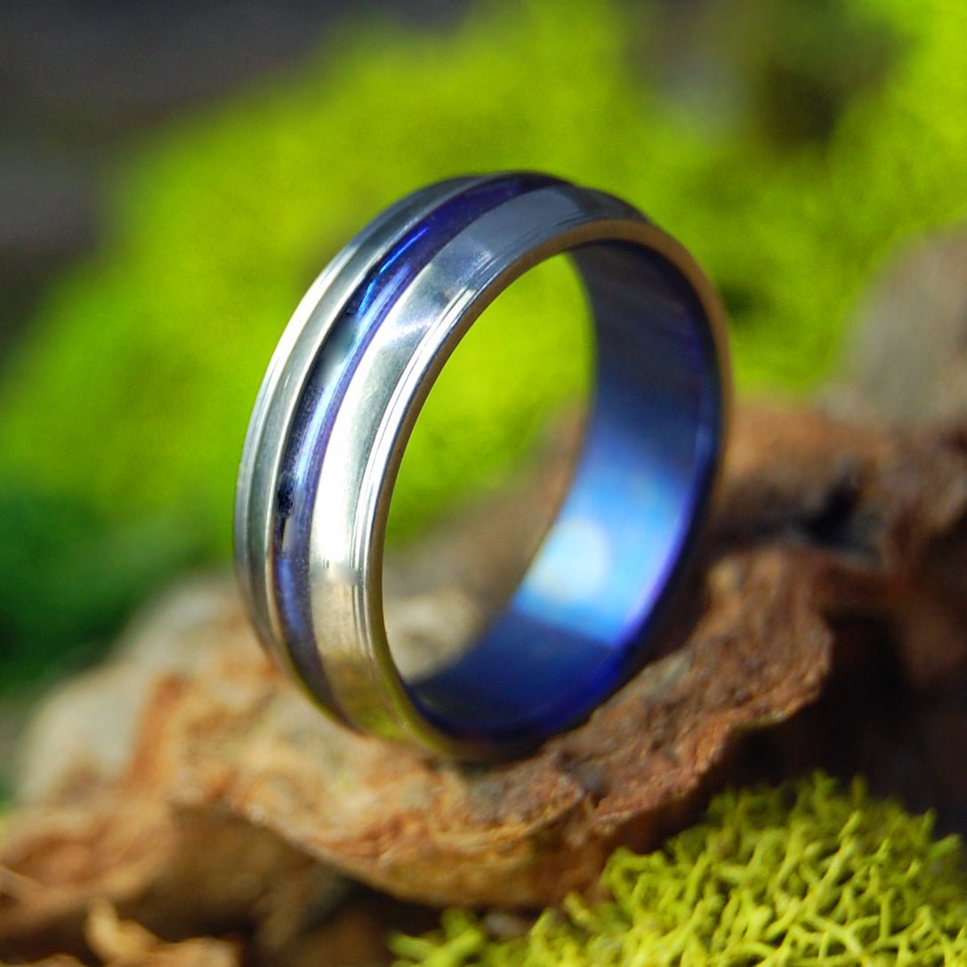 Signature Flare Blue | Size 5 At 5.6mm | Titanium Wedding Ring | On Sale - Minter and Richter Designs