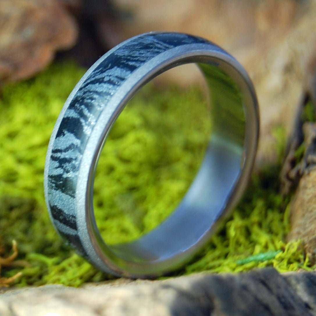 Silver Burst Sandblast | Men's Steel & M3 Wedding Ring - Minter and Richter Designs