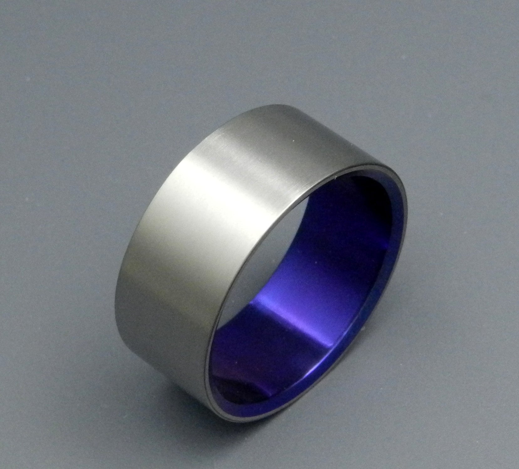 Simple Satin Purple | Men's Satin Purple & Titanium Wedding Ring - Minter and Richter Designs