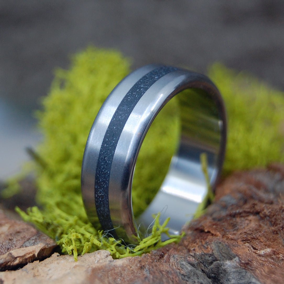 Single Narrow Inlay Earth Memento Ring - Minter and Richter Designs