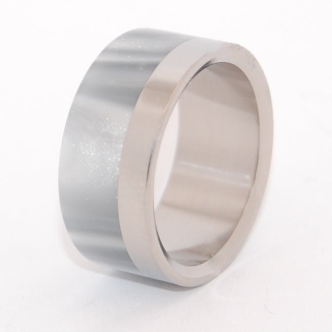 Smoke & Mirrors | Size 7.5 At 9mm | Gray Marbled Resin | Unique Wedding Band | On Sale - Minter and Richter Designs